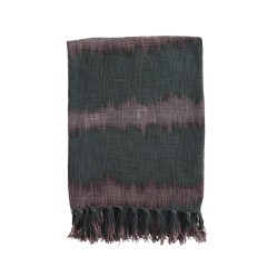 THROW WITH FRINGES ANTHRACITE PLUM 175 